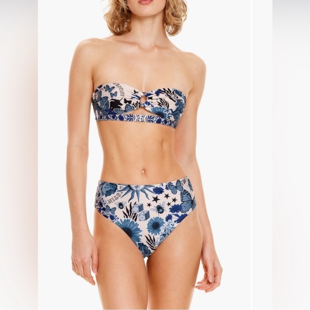 Agua Bendita Darya Strapless Bandeau Bikini Top Size Small, $130 B2979 - Picture 2 of 5